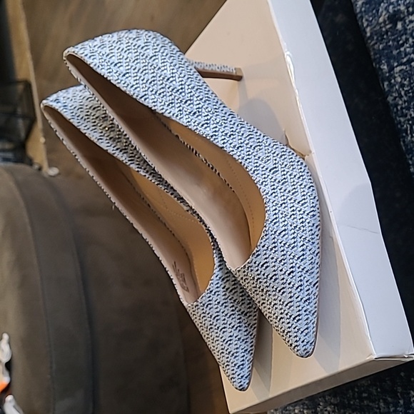 Alfani Powder Blue Raffia High Heels Size 10 - Picture 2 of 8